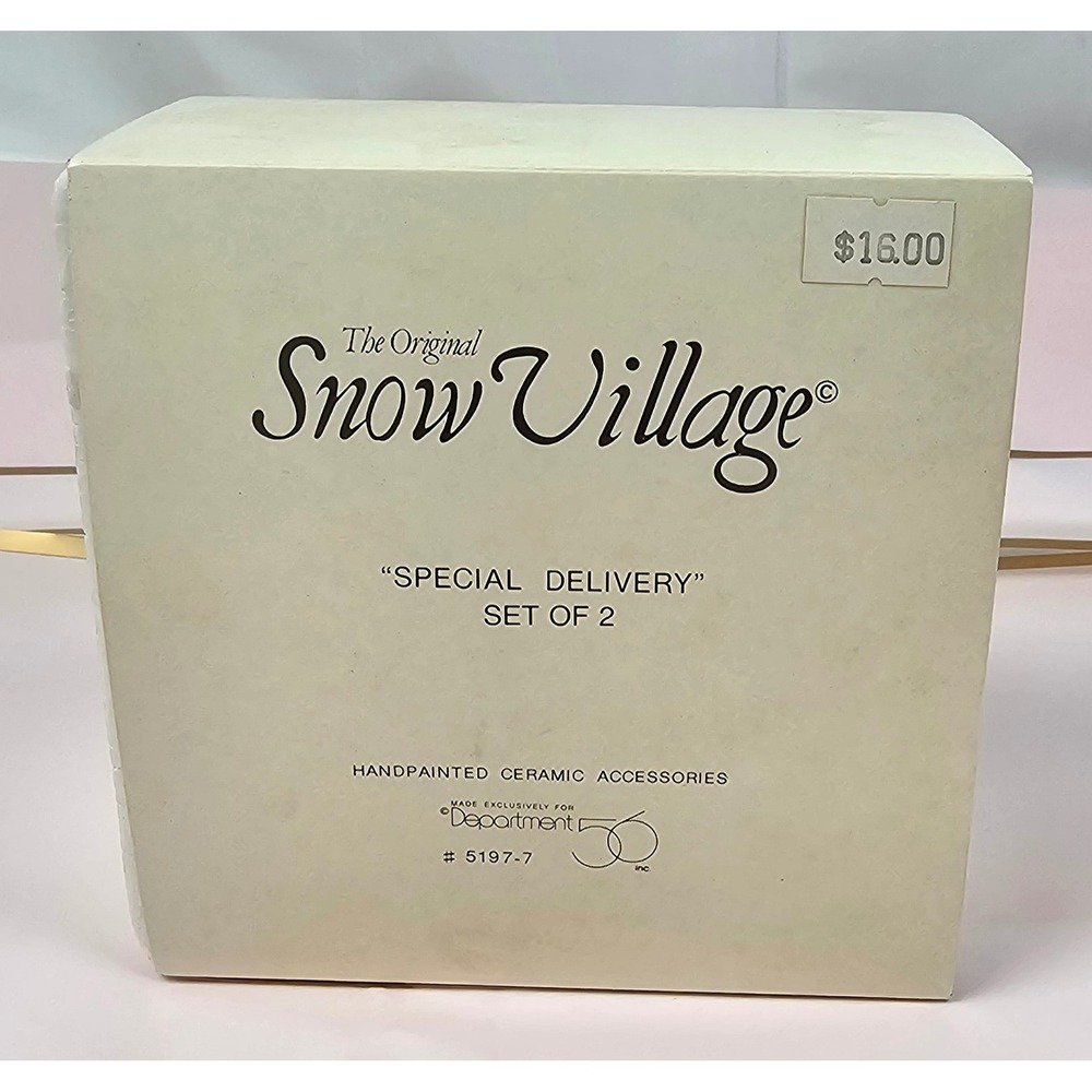 Department 56 Snow‎ Village Special Delivery Set of 2 Mail Truck Retired 1992